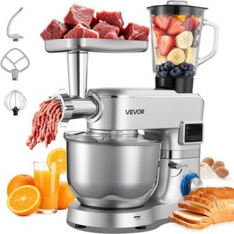 OEM Procesador De Alimentos El&eacute;ctrico Multifuncional De 1500 W, Con Bol De Acero Inoxidable 5,7 L Y Bol Para Mezclar 1,5 L, 6 Velocidades + P, Gancho Para