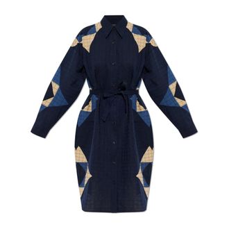 A.P.C. Shirt Dresses, female, Blue, Size: M Patchwork shirt-dress