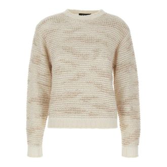 Fabiana Filippi Truien WIT - Dames - Ronde hals truien - Beige - M - Wol - Truien & Vesten