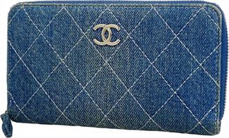 Chanel Blue Denim Coin Purse/Coin Case (Pre-Owned)