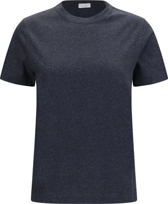 Brunello Cucinelli Camiseta de Algod&oacute;n - Tops - Hombre - Azul - XL