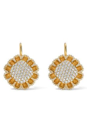 Mindi Mond Floating All Diamond Drop Earrings in 18K Yellow Gold at Nordstrom