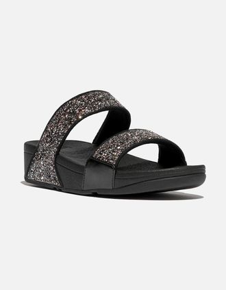FitFlop Womens Fitflop Lulu 2 Bar Glitter Polyurethane Womens Black/Multi Sandals - Size: 7