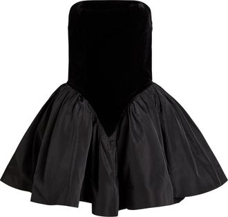 Ronny Kobo Atlas Strapless Velvet Mini Dress - Black - S (UK8-10 / S)