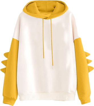 Generic Women Cute Shark Hoodie Long Sleeve Blue Kawaii Animal Shark Shape Hooded Pullover Oversized Aesthetic Sweatshirts for Teen Girls