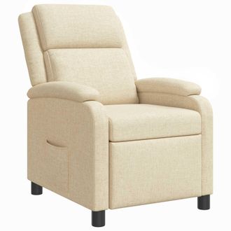 vidaXL Poltrona Reclinabile Crema Tessuto Vidaxl