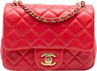 Chanel Pre-owned Quilted Leather Shoulder Bag - Dames - Vintage Schoudertas - Rood - ONE Size - Leer - Vintage