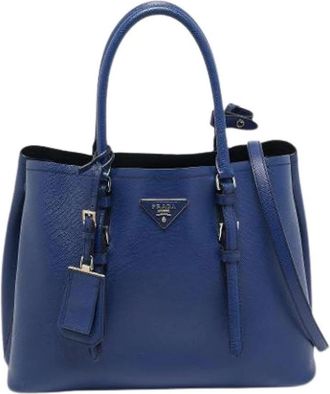 Prada Pre-owned Handbags, female, Blue, Size: ONE SIZE Pre-owned Vintage Leather Handbag