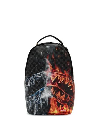 Sprayground checked-pattern graphic-print backpack - Black
