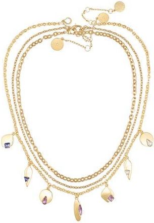 Vince Camuto Set of 3 Crystal Charm & Chain Necklaces in Gold Tone at Nordstrom Rack