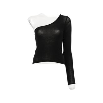 BASERANGE One-shoulder Ribbed-knit Top