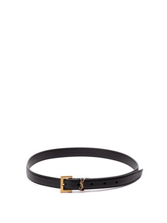 Saint Laurent Cassandre Thin Belt With Square Buckle