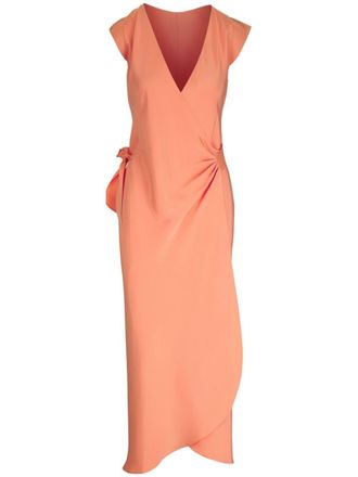 Peter Cohen Zijden midi-jurk - Oranje