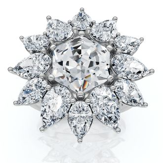 Pompeii3 Certified 5Ct Hexagon Diamond High Jewelry Ring 14k Gold or Platinum Lab Grown
