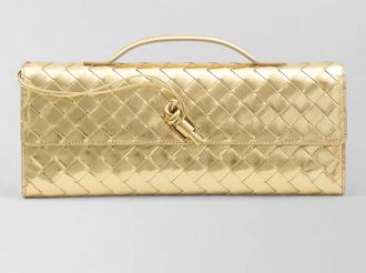 Bottega Veneta andiamo laminated leather clutch bag