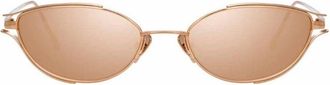 Linda Farrow VIOLET LFL947 C3 Womens Sunglasses Gold Size 51
