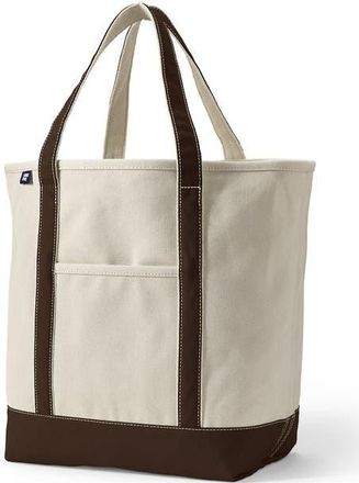 Lands End Open Top Canvas Tote Bag in Natural/brown Root at Nordstrom, Size Medium