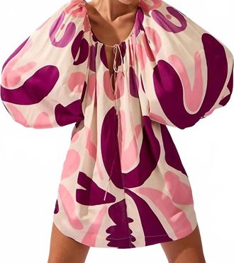 Adriana Degreas Bold Floral Puff Sleeve Mini Dress In Unique