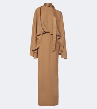 Taller Marmo Brooks scarf-detail cr&ecirc;pe cady maxi dress