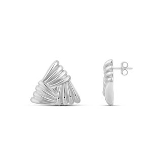 SHYMI Textured Triangle Statement Earrings - 14K Gold Filled, Rhodium Plated, Lightweight, Day to Night
