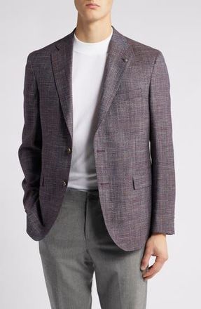 Jack Victor Midland Plaid Wool Blend Sport Coat in Burgundy at Nordstrom Rack, Size 36 Regular