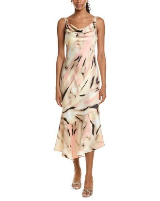 Kenneth Cole Asymmetric Hem Cowl Front Dress