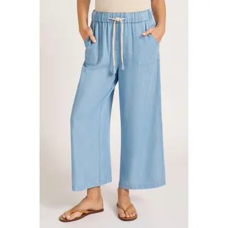 Matty M Laura Wide Leg Chambray Pants at Nordstrom, Size X-Small