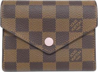 Louis Vuitton Ebene Rose Ballerine Coated Canvas Wallet (Tri-Fold) (Pre-Owned)