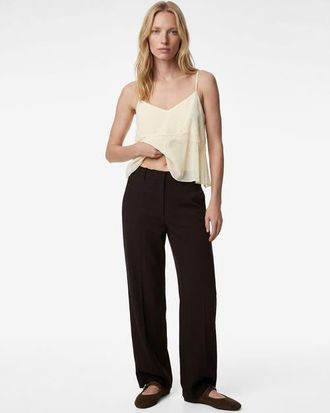 Koton Lace Detail Layered Chiffon Camisole in Yellow at Nordstrom, Size 10