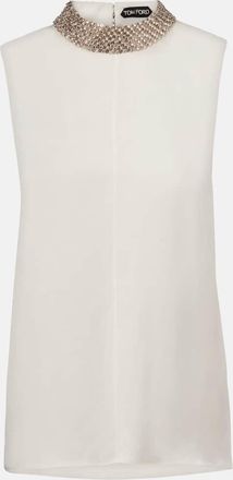 Tom Ford Embellished silk satin top