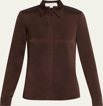 Michael Kors Hansen Charmeuse Button-Front Shirt