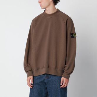Stone Island Felpa a collo alto color Umber in cotone