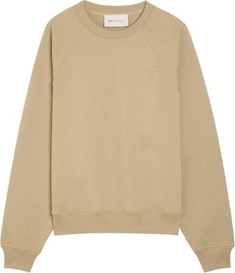 Ami Ami Paris Logo Cotton Sweatshirt - Beige - Xxl