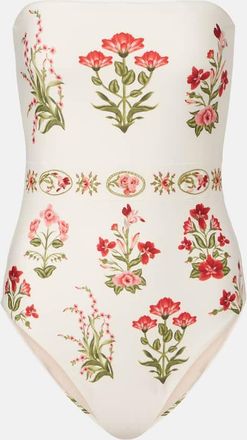 Agua Bendita Costume intero Illusion con stampa floreale