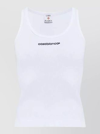 Casablanca ribbed knit tank top crewneck sleeveless