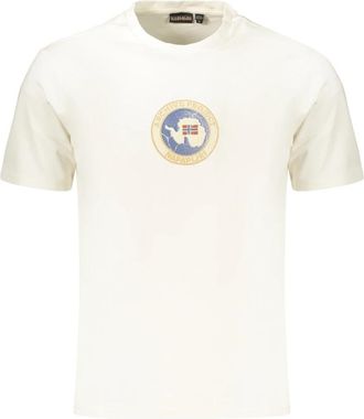 Napapijri T-shirt met korte mouwen - Heren - T-shirts - Wit - 2XL - Katoen - Tops