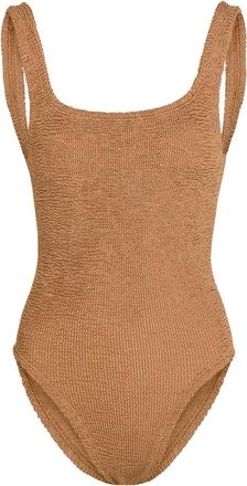 Hunza G Coverage Square-neck Crinkle Swimsuit - Brown - One Size
