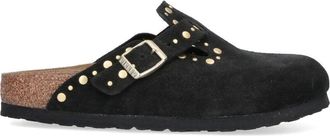 Birkenstock Black Slip-On Gold Studded Sandals