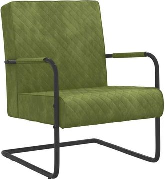 vidaXL Silla Voladiza De Terciopelo Verde Claro Vidaxl