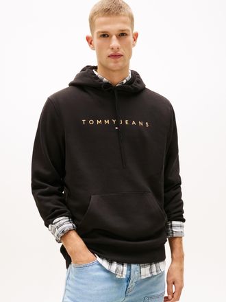 Tommy Jeans TJM REG LINEAR LOGO HOODIE EXT, mit Logo-Stickerei