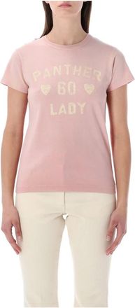 Valentino Garavani Bedrukt katoenen T-shirt - Dames - T-shirts - Roze - S - Katoen - Tops