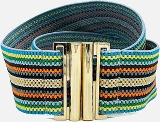 Nooki Design Womens Carnival Elastic Belt - Turquoise - Blue/Green - Size: SM