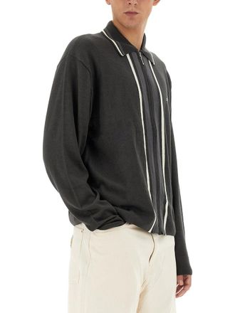 Awake NY Zip-Detail Cotton-Acrylic Knit Sweater - Black