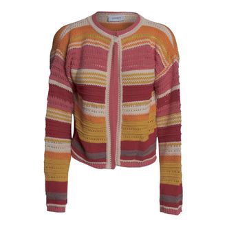 Laneus Cardigans, female, Multicolor, Size: XS Knit Cardigan with Offset Stitches