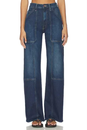 Mother Lasso Utility Sneak Jeans In Shine On