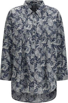 R13 Blue Cotton Pattern Womens Shirt