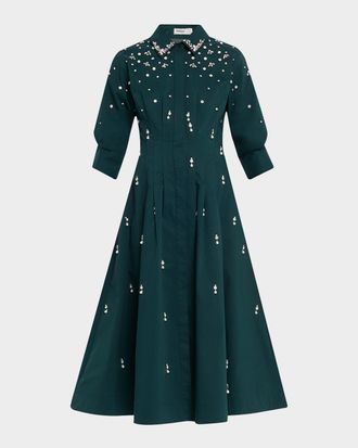 SIMKHAI Jazz Embellished A-Line Midi Dress