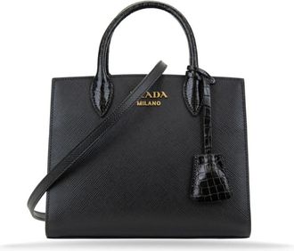 Prada Leather Shoulder Bag - female - Prada - Handbags - Black - ONE SIZE - Bags