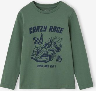 Vertbaudet Jungen Longsleeve mit Print salbeigr&uuml;n
