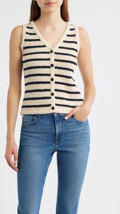 Rails Sade Cotton Sweater Vest in Ivory Navy Stripe at Nordstrom Rack, Size X-Small